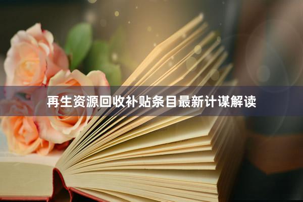 再生资源回收补贴条目最新计谋解读