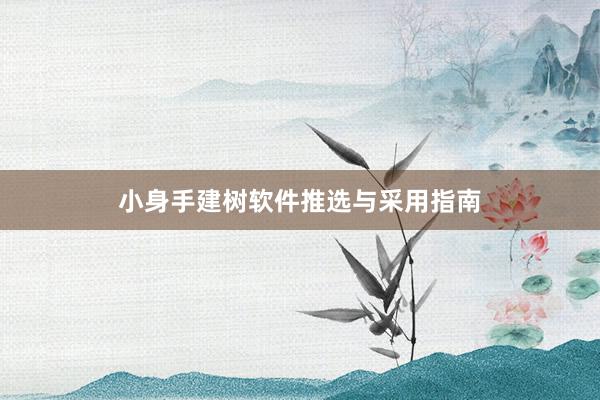 小身手建树软件推选与采用指南